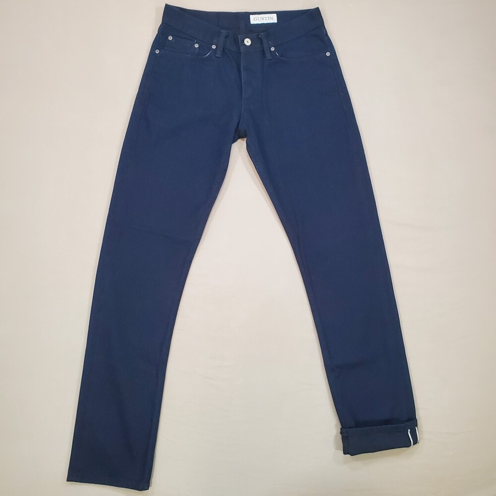 Gustin Selvedge Jeans #89 Men 28x32 Slim Straight Blue Black Raw Denim USA